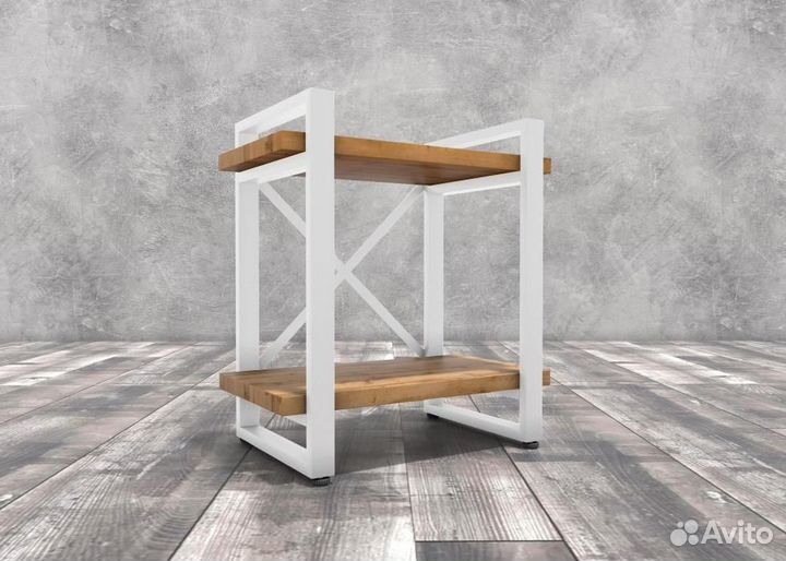 Тумба прикроватная Айсберг Лофт 40 белый/дуб крафт