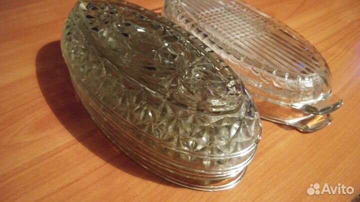 Селедочницы 5шт стекло 2рисунка СССР