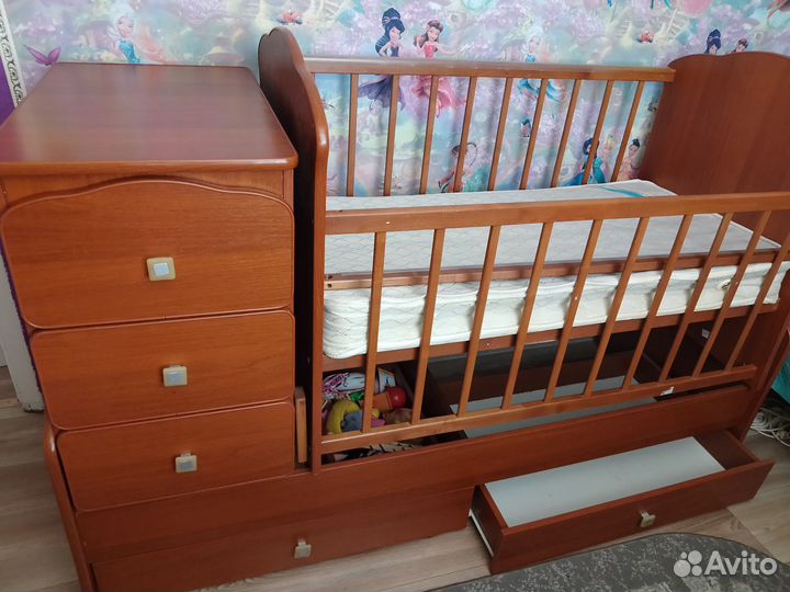 Детская кроватка-трансформер Ульяна-2 орех
