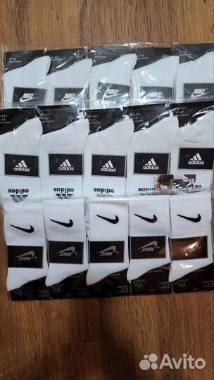 Носки nike adidas высокие хлопок