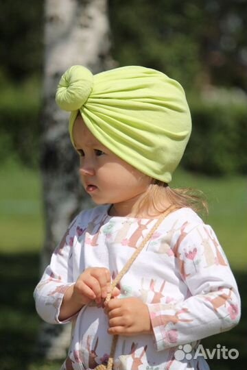 Стильная шапка тюрбан для малышей