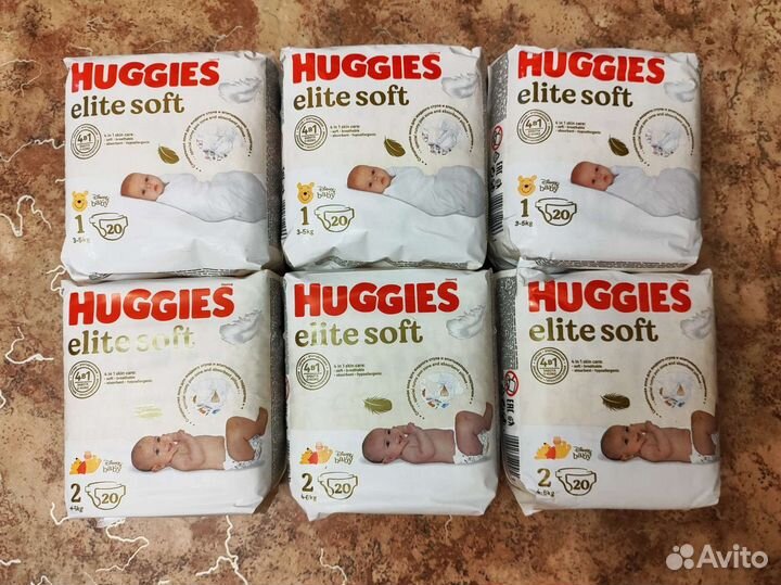 Подгузники Huggies 1, 2 20 шт