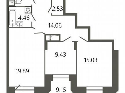 2-к. квартира, 72,2 м², 16/17 эт.