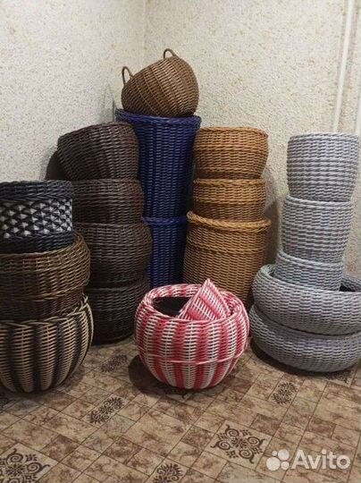 Кашпо из ротанга, в наличии и на заказ