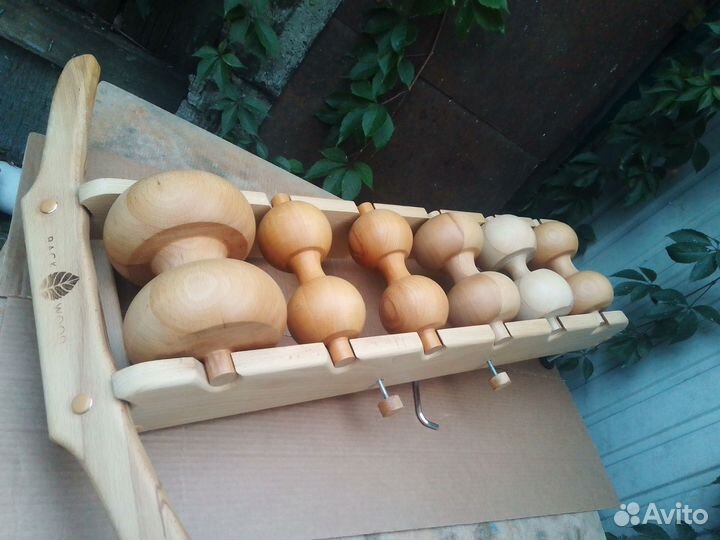 Массажёр деревянный Backwood 6 роликов