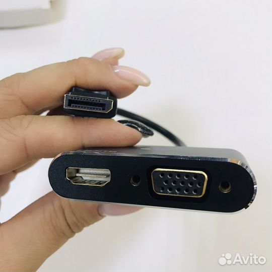 Кабель DisplayPort (M) - hdmi (F) + VGA (F) 4K30Hz