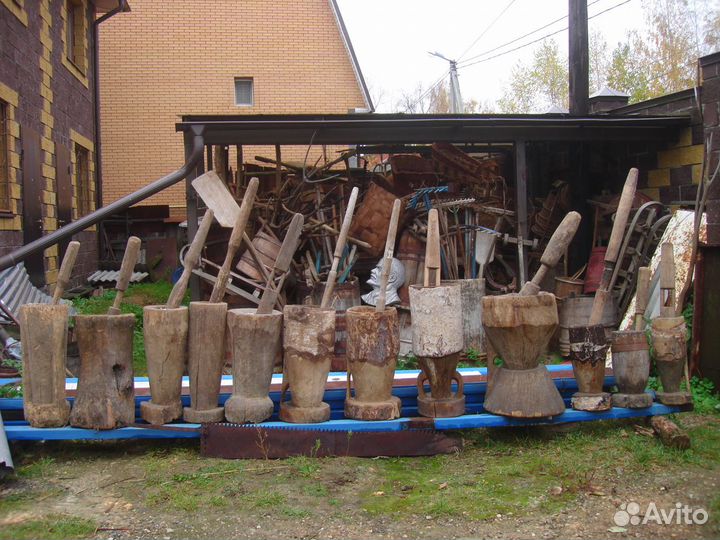 Ступа деревянная старинная ступка