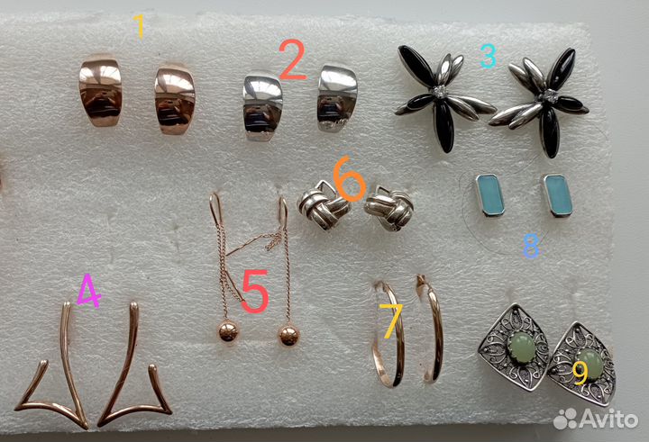 Сережки серебро 925