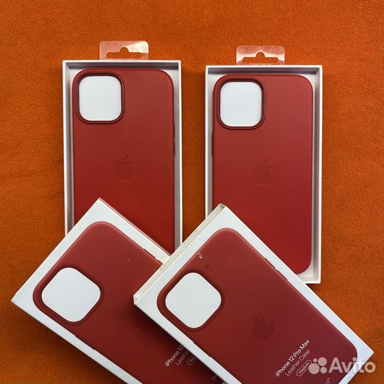 iPhone 12 Pro Max Leather Case Scarlet (New)