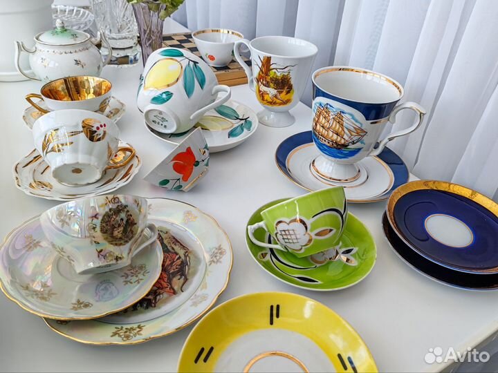 Чайная пара фарфор ручная роспись