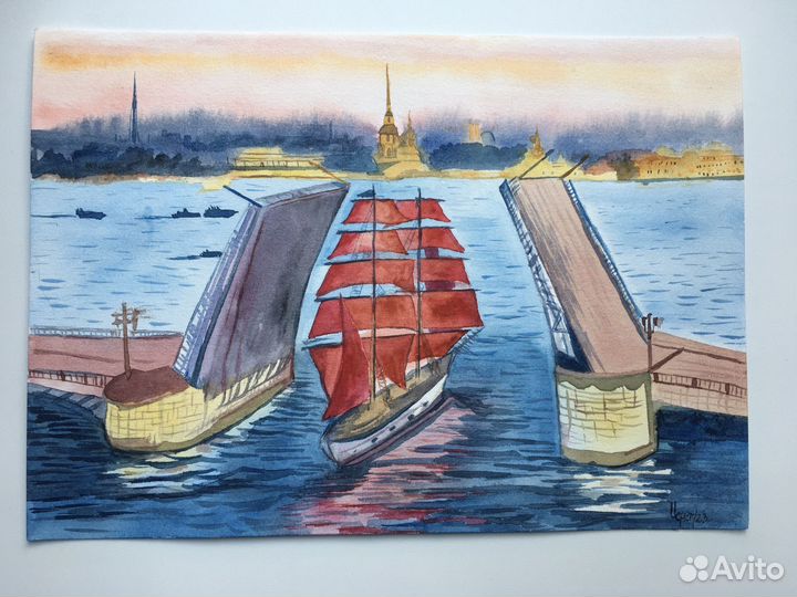 Картины акварелью с видами Санкт-Петербурга