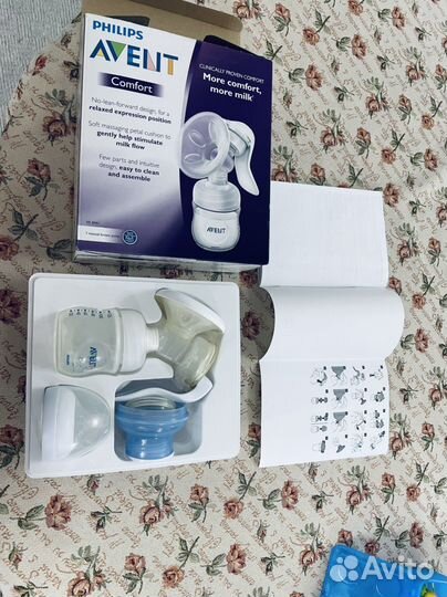 Молокоотсос avent и детская посуда