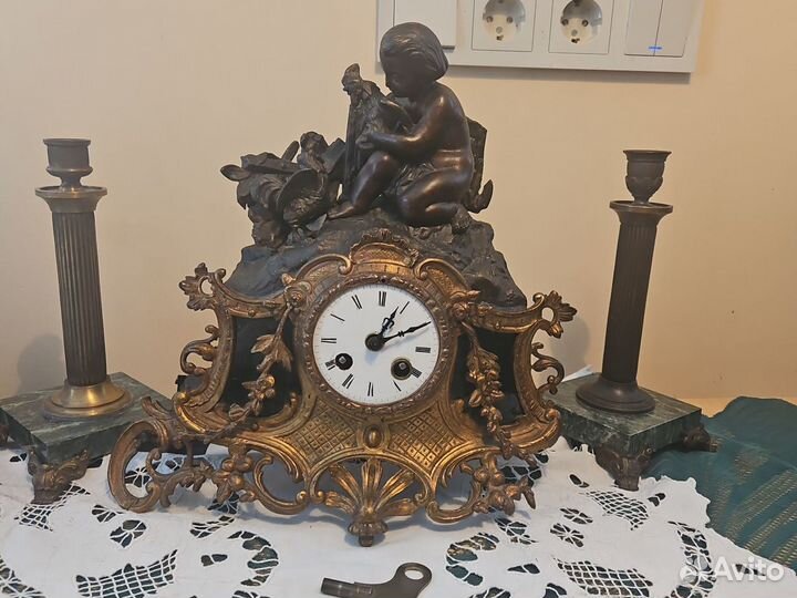 Антик каминные Часы с боем. Франция 19 век
