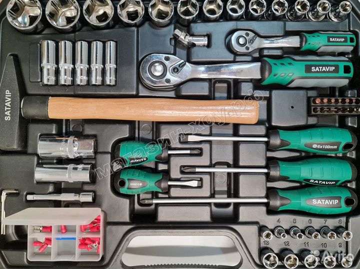 Набор инструментов, набор ключей, головок 100 шт