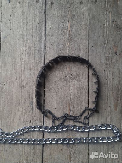 Строгий ошейник для собак с поводком