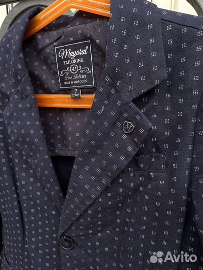 Пиджак 100хлопок для мальчика 122