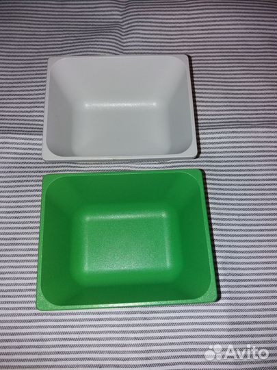 Контейнер Варьера IKEA, зеленый, серый, 2шт