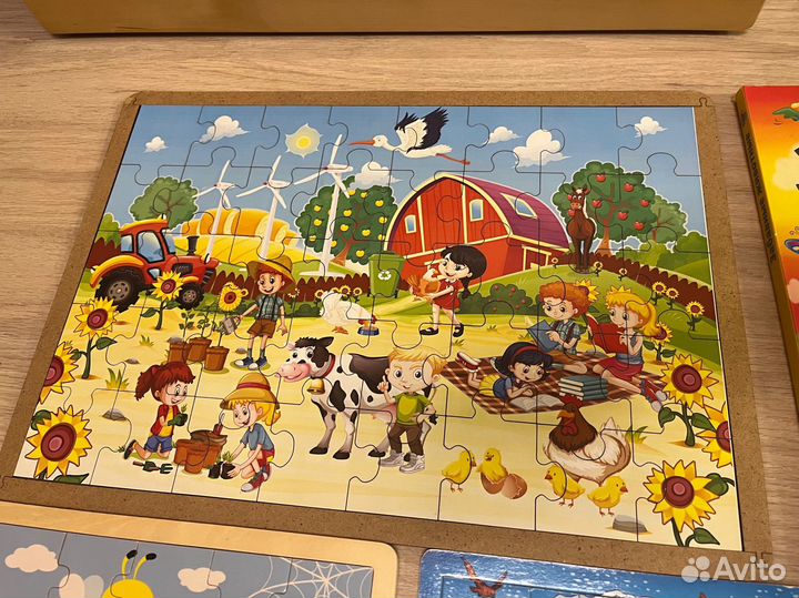 Пазлы деревянные, сортер