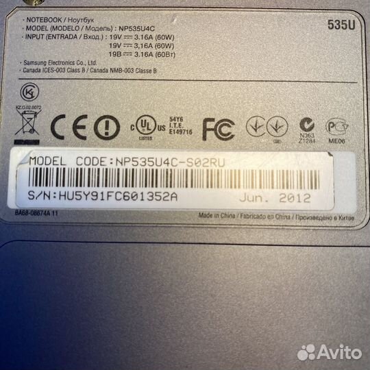 Ноутбук samsung NP53U4C-SO3RU