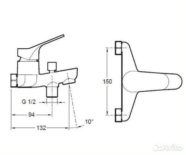 Смеситель для ванны Jacob Delafon brive E75766-CP