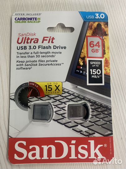 Usb флешка SanDisk Ultra Fit 64GB