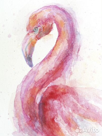 Картина с фламинго 