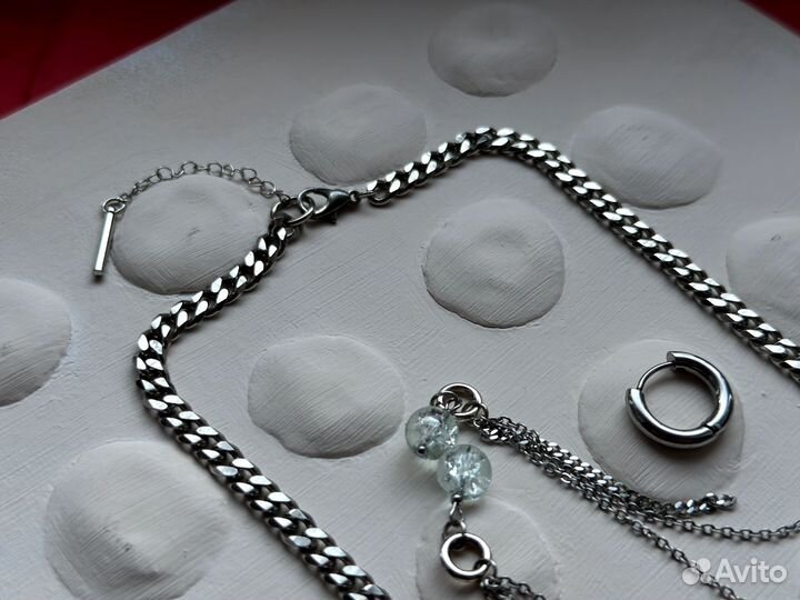 Комплект украшений натуральный жемчуг