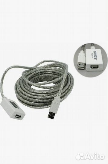 Удлинительный кабель USB 2,0 12-метровый