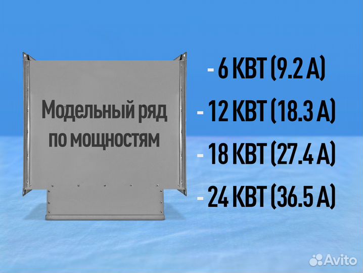 Электронагреватель, калорифер 400 x 200 мм