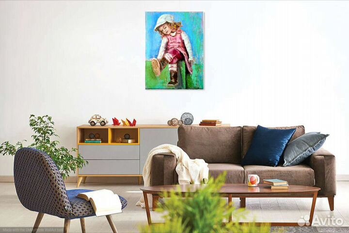 Картина маслом,холст, портрет маленькой девочки