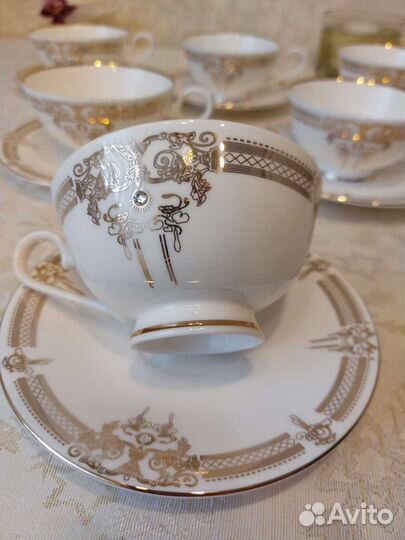 Чайный набор на 6 персон из костяного фарфора