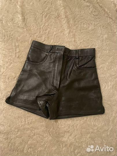 Шорты кожаные (натуральная кожа) под zara