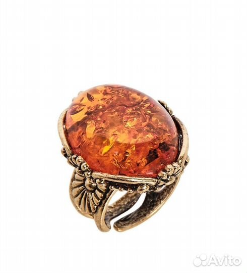 Кольцо Весенний сад (латунь, янтарь) A2161263