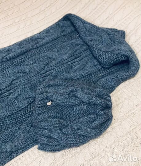 Шапка и шарф жен, вязанные, шерсть, Италия