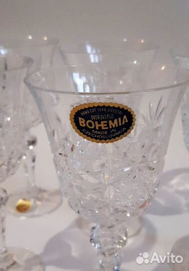 Набор бокалов. Богемское стекло. Новые