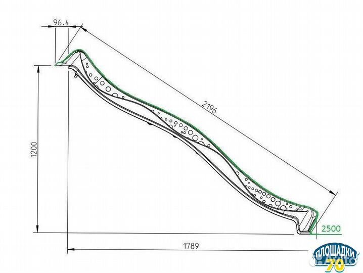 Горка детская - скат Yulvo (Юлво) 2,2 метра