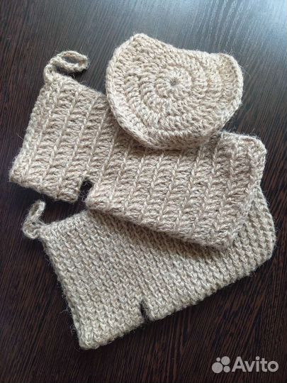 Мочалка из джута для душа и бани