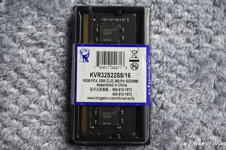 16GB DDR4 sodimm. Кингстон 3200. Новая В упаковке