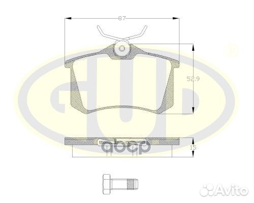 Колодки тормозные дисковые зад gbp026310 G.U.D