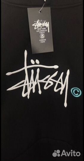 Худи stussy зеленое и черное