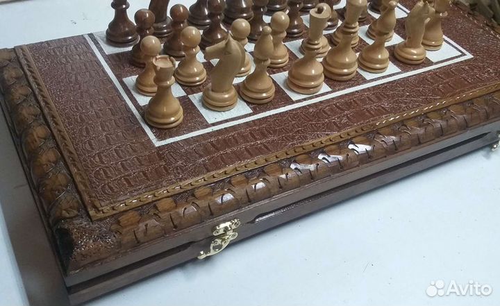 Нарды шахматы шашки 3в1 ручной работы резные