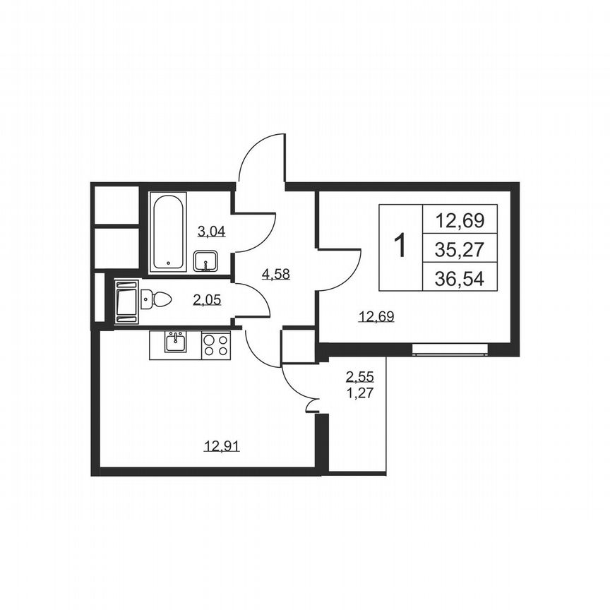 1-к. квартира, 36,5 м², 6/19 эт.
