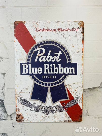 Декор на стену табличка Blue Ribbon Beer