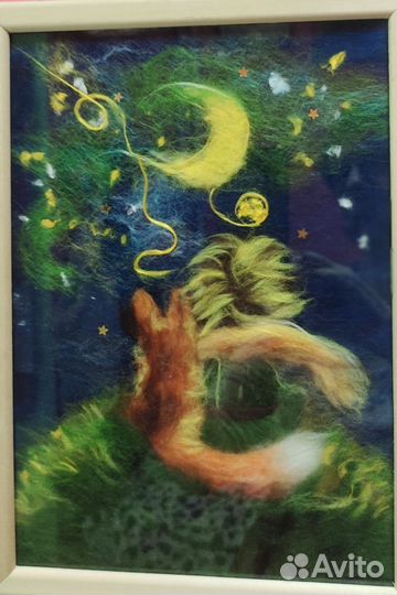 Картина шерстью