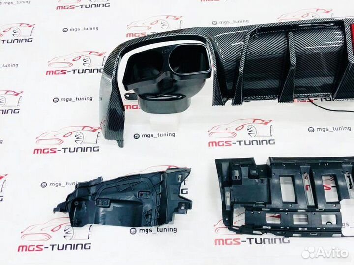 Диффузор с насадками B Под карбон E-Class 213