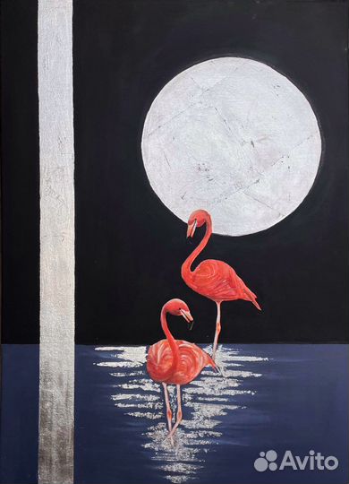 Картина «розовые фламинго»
