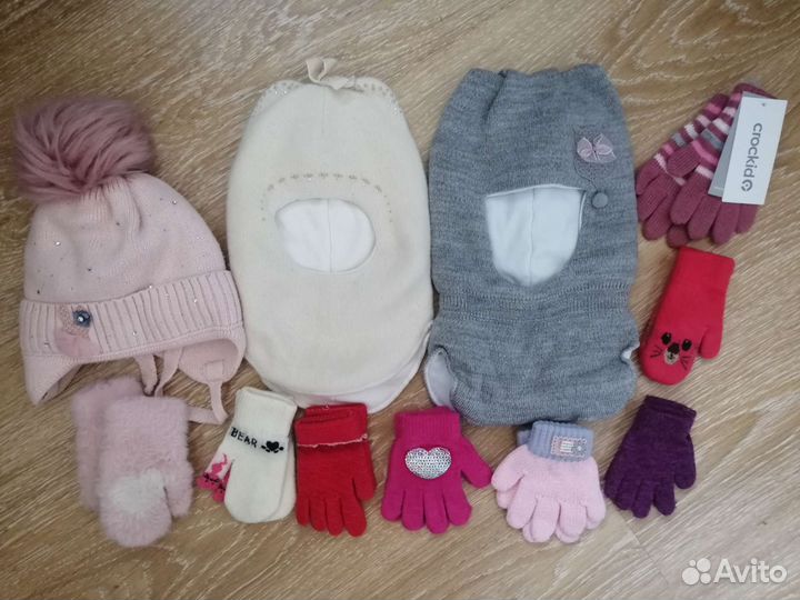 Шапка шлем варежки