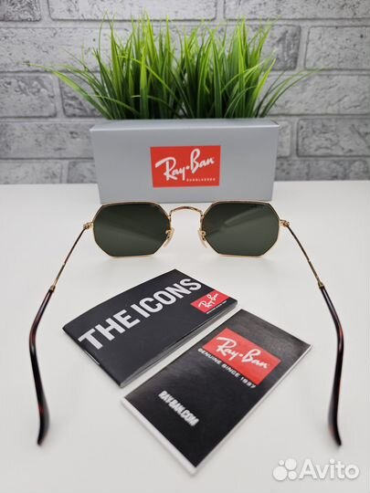 Очки Ray Ban Octagonal 3556 Golden Mirror