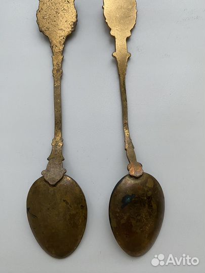 Ложки с видами городов.Горячая эмаль.СССР