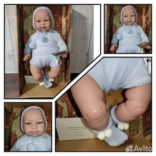 Новый Пупс 46 см Испания Lamagik Марио в кофте и ч